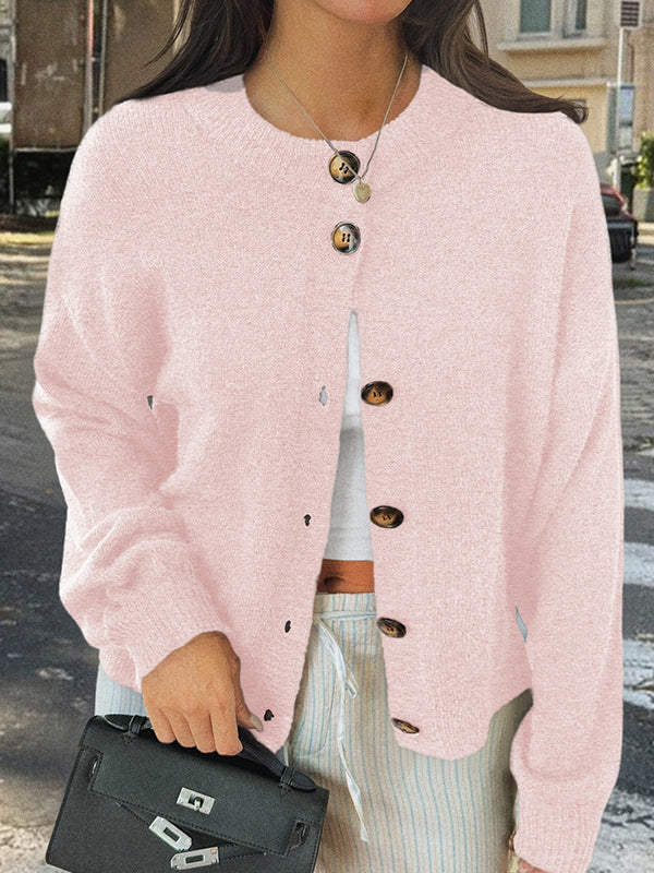 Casual Minimalist Button Cardigan