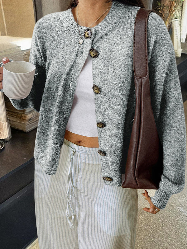 Casual Minimalist Button Cardigan