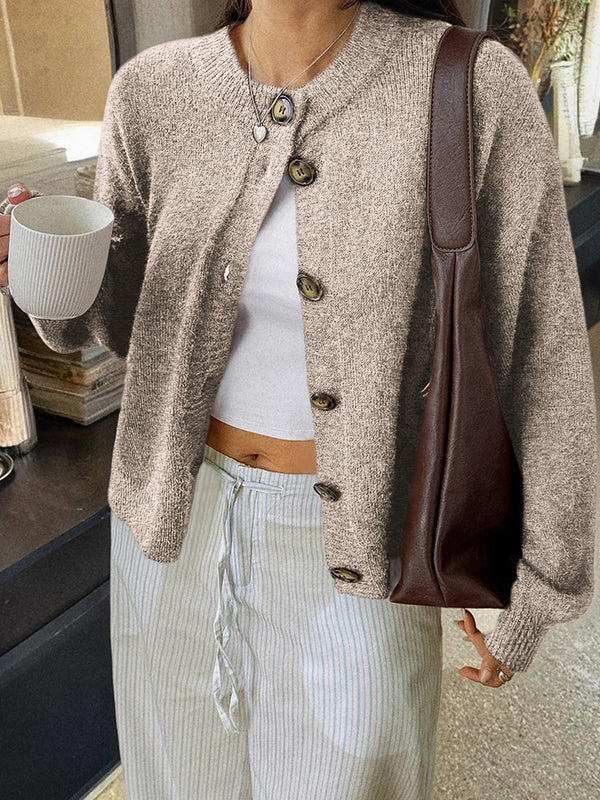 Casual Minimalist Button Cardigan