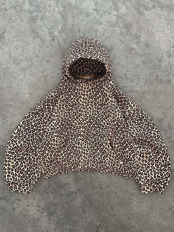 Retro Leopard Print Hoodie
