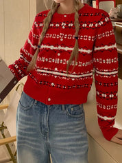 Red Stripes Cardigan