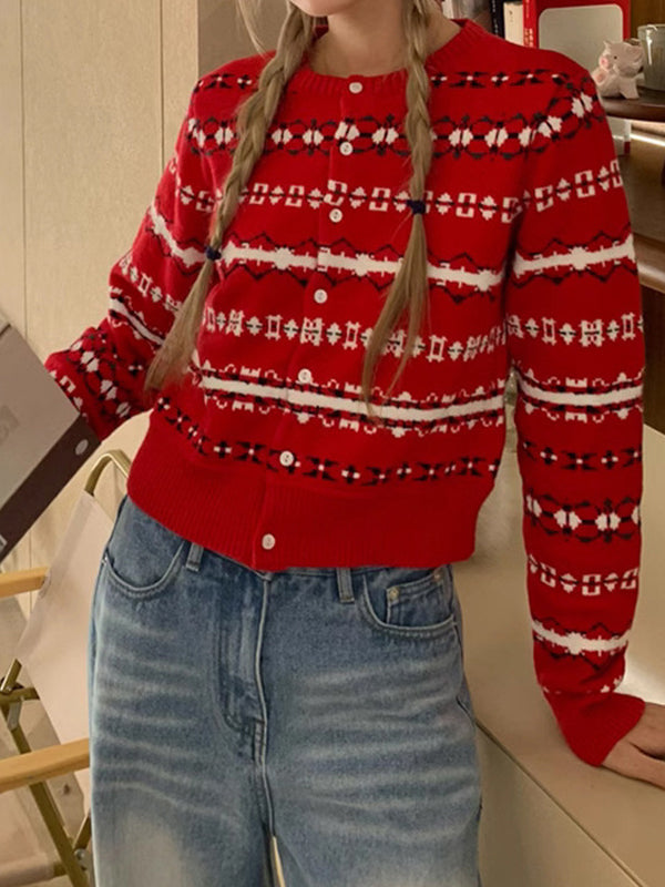 Red Stripes Cardigan