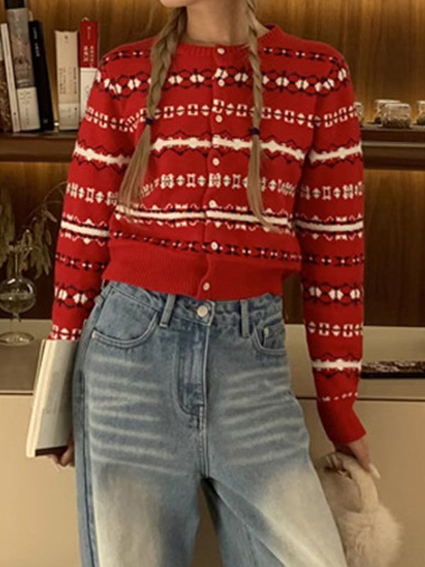 Red Stripes Cardigan