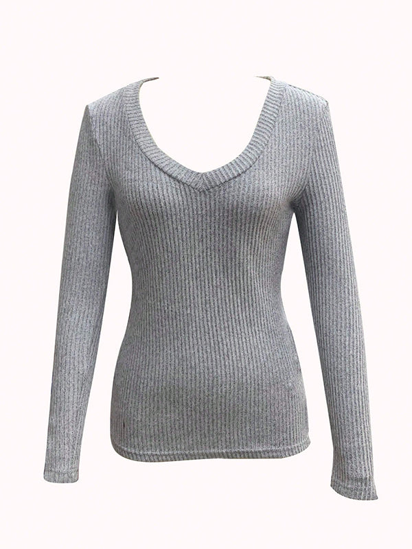 Solid-Coloured Versatile Stretch Fabric Long Sleeve