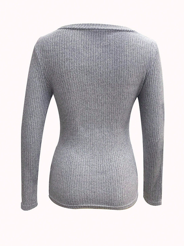 Solid-Coloured Versatile Stretch Fabric Long Sleeve