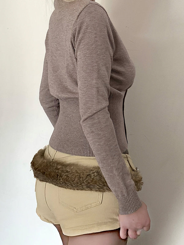 Slimming Cross V-Neck Long Sleeve