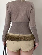 Slimming Cross V-Neck Long Sleeve