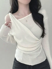 Spicy Girl'S Irregular Twist Long Sleeve