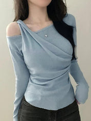 Spicy Girl'S Irregular Twist Long Sleeve