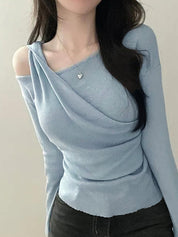 Spicy Girl'S Irregular Twist Long Sleeve