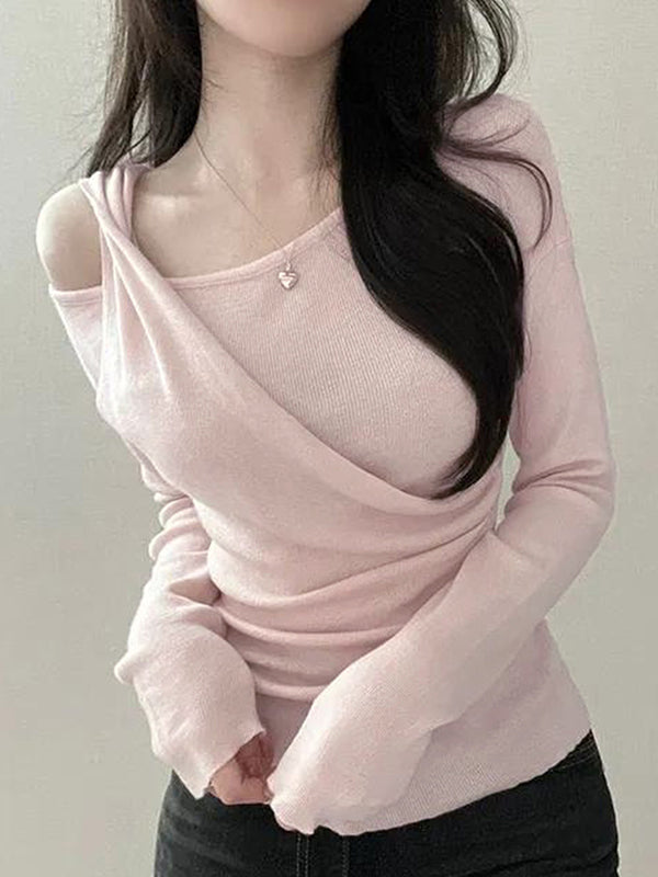 Spicy Girl'S Irregular Twist Long Sleeve