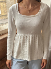 Retro Square Neckline Long Sleeve