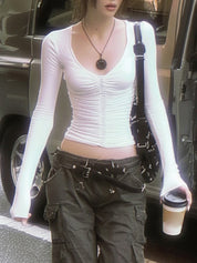 Tapered Silhouette Pleated Detailing Long Sleeve