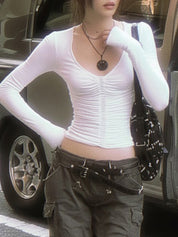 Tapered Silhouette Pleated Detailing Long Sleeve