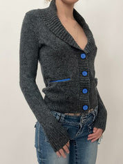 Contrast-Coloured Buttons On The Lapel Jacket