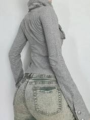 Workwear-Style Stand-Up Collar Jacket