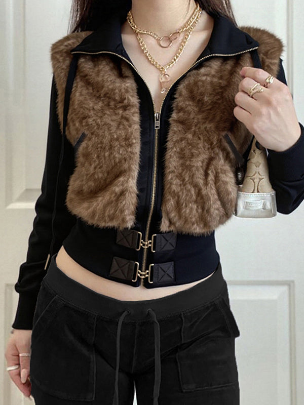 Retro-Chic Furry Jacket