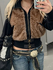Retro-Chic Furry Jacket