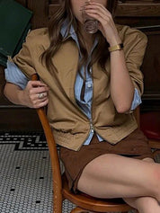 Contrasting Colour Stripe Patchwork Jacket