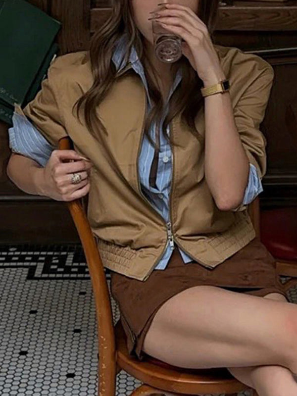 Contrasting Colour Stripe Patchwork Jacket