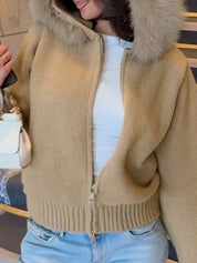 Large Fur-Trimmed Hood Jacket