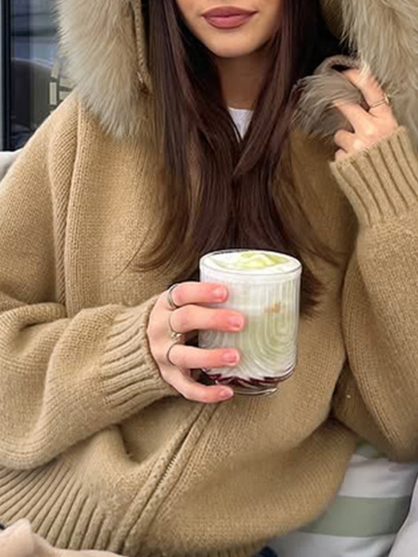 Large Fur-Trimmed Hood Jacket