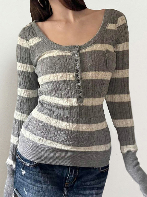 Retro Stripes Contrasting Colours Long Sleeve