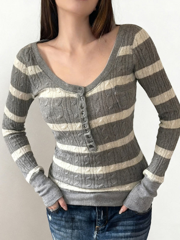 Retro Stripes Contrasting Colours Long Sleeve