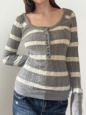 Retro Stripes Contrasting Colours Long Sleeve