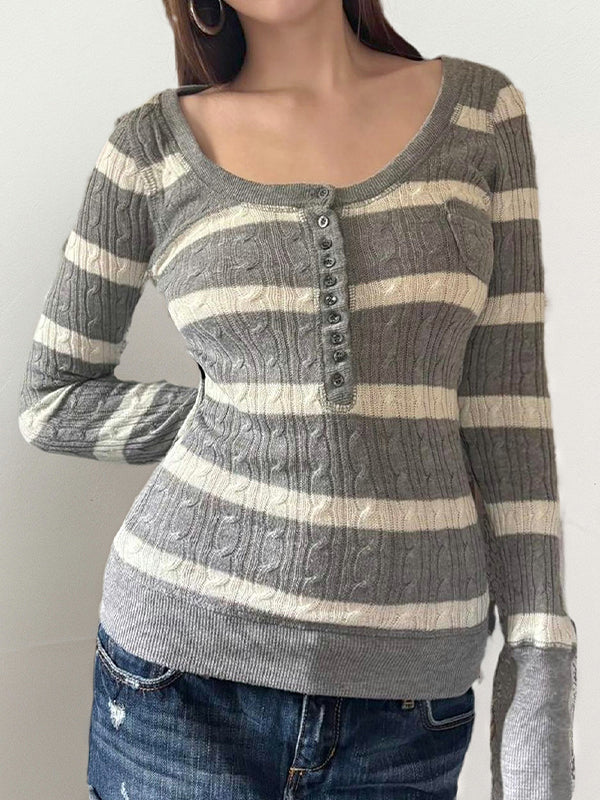 Retro Stripes Contrasting Colours Long Sleeve