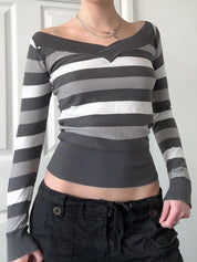 Retro Stripes Contrasting Colours Long Sleeve