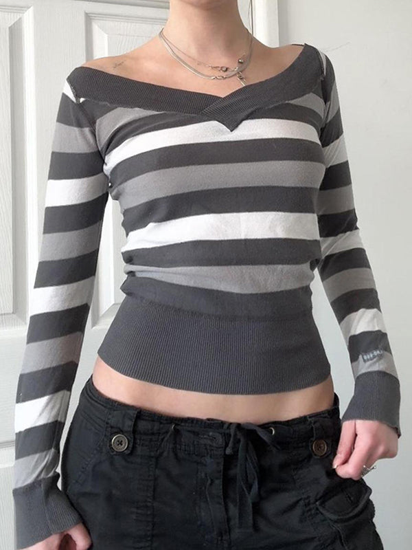 Retro Stripes Contrasting Colours Long Sleeve