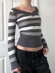 Retro Stripes Contrasting Colours Long Sleeve