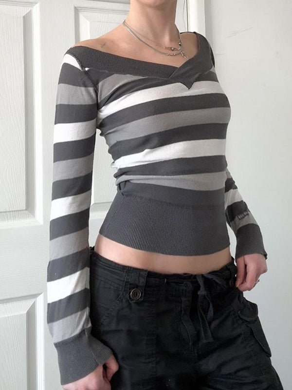 Retro Stripes Contrasting Colours Long Sleeve