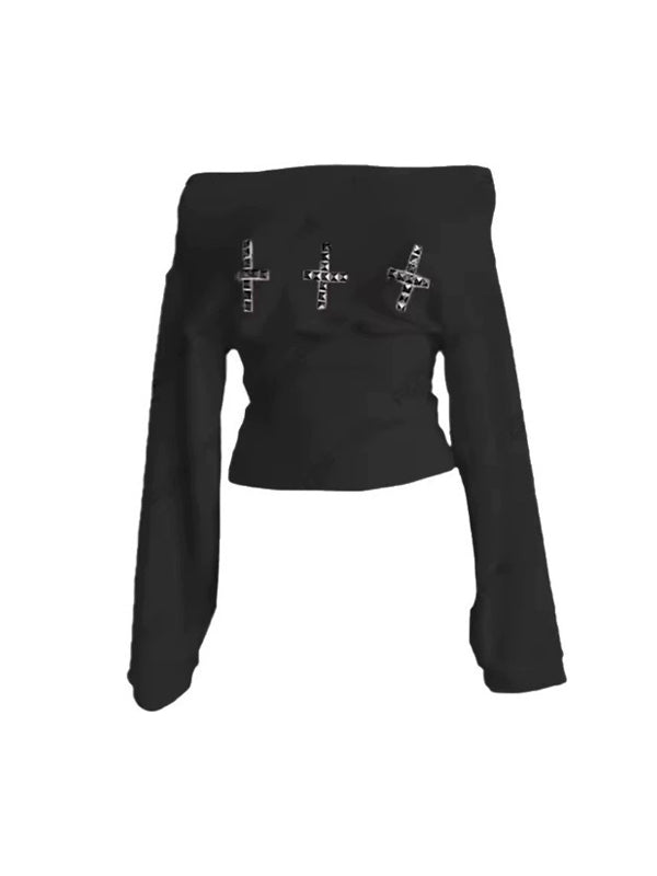3D Decorative Rivets Long Sleeve