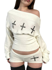 3D Decorative Rivets Long Sleeve