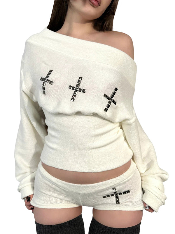 3D Decorative Rivets Long Sleeve