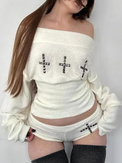 3D Decorative Rivets Long Sleeve