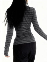 Retro-Inspired Laid-Back Stripes Long Sleeve
