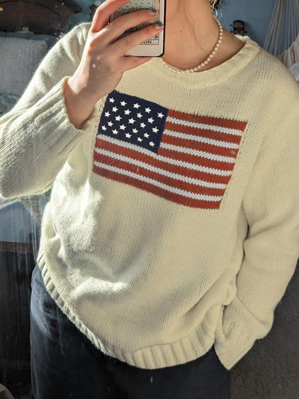 Loose-Fitting Crew Neck Sweaters