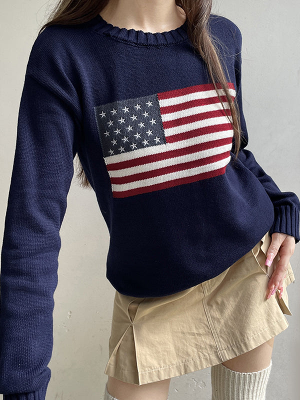 Loose-Fitting Crew Neck Sweaters