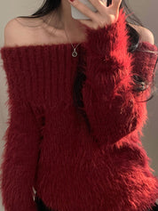 One-Shoulder Pullover Sweaters