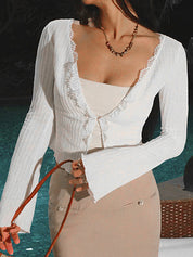 Lace Trim Long Sleeve