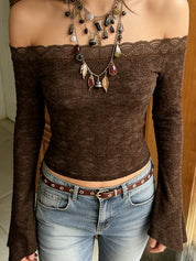 One-Shoulder Bell Sleeves Long Sleeve