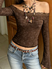 One-Shoulder Bell Sleeves Long Sleeve