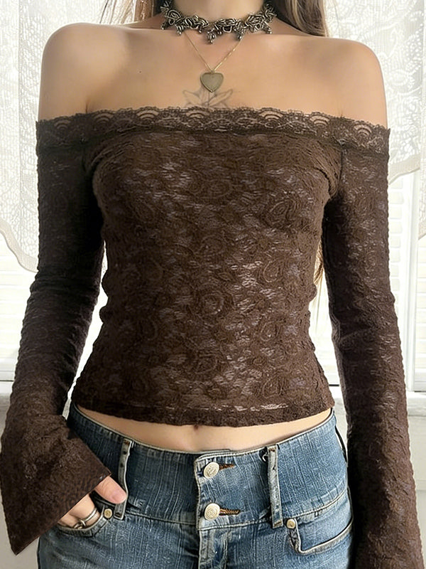 One-Shoulder Bell Sleeves Long Sleeve