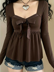 Bow Tie Strap Long Sleeve