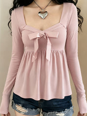 Bow Tie Strap Long Sleeve