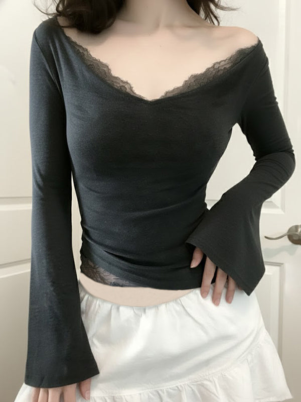 Lace Stitching Long Sleeve