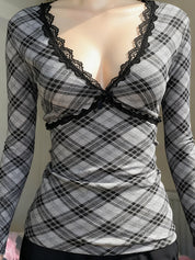 Lace Trim Long Sleeve